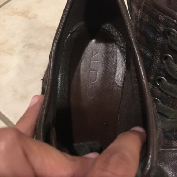 Aldo Derksen Plaid Sneaker Wedge Heels Shoes Boots - Picture 8 of 14